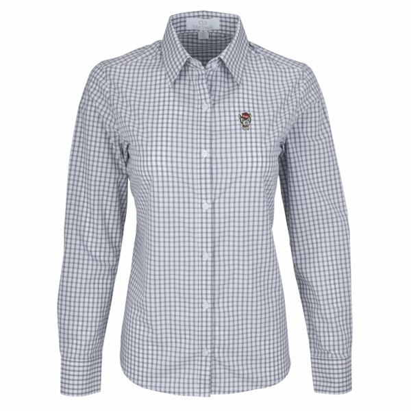 Grey/White Ladies Gingham Button Do